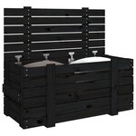 vidaXL Boîte de rangement Noir 91x40 5x42 cm Bois massif de pin