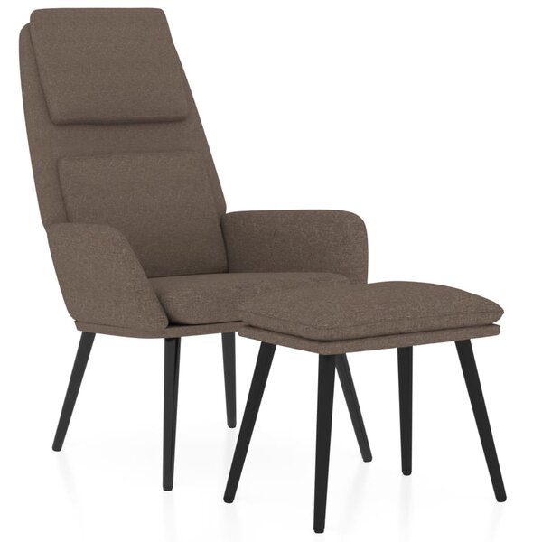 vidaXL Chaise de relaxation avec tabouret Taupe Tissu