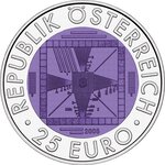 Pièce de monnaie 25 euro Autriche 2005 argent et niobium BU – Télévision autrichienne