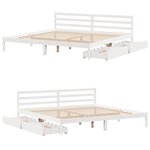 vidaXL Cadre de lit sans matelas blanc 200x200 cm bois massif de pin