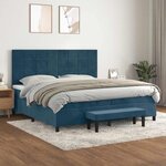 vidaXL Sommier à lattes de lit et matelas Bleu foncé 200x200cm Velours