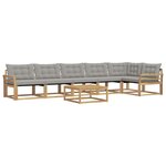 vidaXL Ensemble de canapés d'extérieur 7 Pièces Blanc et gris clair