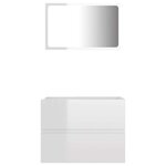 vidaXL Ensemble de meubles de salle de bain 2 Pièces blanc brillant