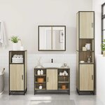 vidaXL Ensemble de meubles de salle de bain 4 Pièces chêne sonoma