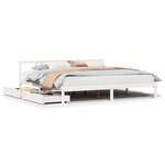 vidaXL Cadre de lit sans matelas blanc 200x200 cm bois massif de pin