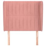 vidaXL Tête de lit avec oreilles Rose 83x23x118/128 cm Velours