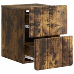 vidaXL Cabinet de chevet mural Chêne fumé 33 x 34 5 x 43 cm