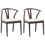 vidaXL Chaise de salle à manger 2 pc Bois de Caoutchouc Massif