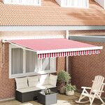 vidaXL Auvent rétractable automatique rayé rouge et blanc 350x250 cm