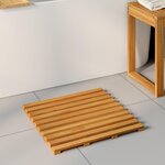 vidaXL Tapis de bain Uni Marron 100 x 53 cm bois