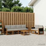vidaXL Ensemble de canapés d'extérieur 6 Pièces Naturel et gris clair