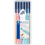 Stylo feutre triplus color pastel  étui de 6 staedtler