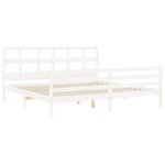 vidaXL Cadre de lit sans matelas blanc bois massif