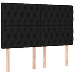 vidaXL Sommier à lattes de lit et matelas et LED Noir 140x190 cm Tissu