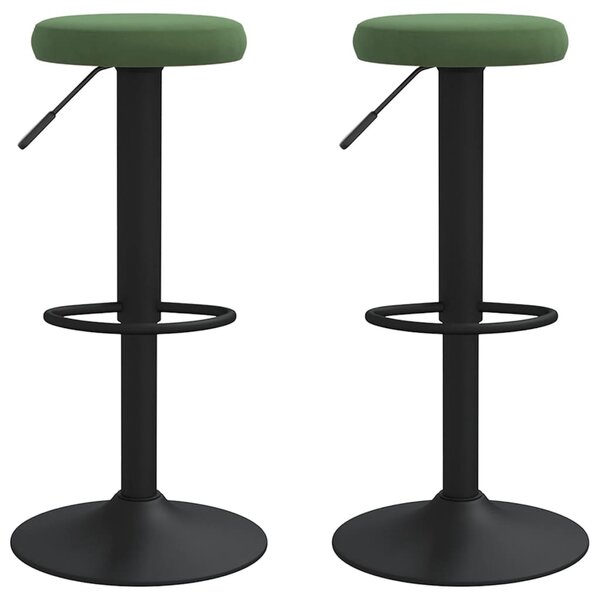 vidaXL Tabourets de bar lot de 2 vert foncé velours