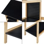 Bureau table poste de travail avec 2 étagères 120 x 60 x 75 cm noir effet bois 03_0009051