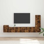 vidaXL Ensemble meuble TV 3 Pièces Chêne fumé Bois d'ingénierie