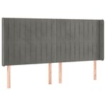 vidaXL Tête de lit à LED Gris clair 203x16x118/128 cm Velours