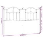 vidaXL Tête de lit métal noir 140 cm