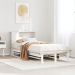 vidaXL Lit bibliothèque sans matelas blanc 75x190 cm bois massif