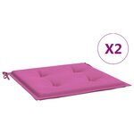vidaXL Coussins de chaise de jardin lot de 2 rose 40x40x4 cm tissu