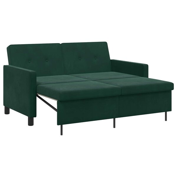 vidaXL Canapé-Lit Vert foncé Tissu