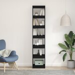 Bibliothèque vidaXL Noir Chêne 40x30x198 cm en Bois d'ingénierie