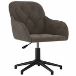 vidaXL Chaise pivotante de bureau Gris foncé Velours