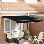 vidaXL Auvent Rétractable Noir 350 x 250 cm Polyester et Acier