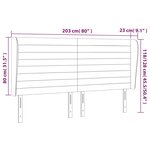 vidaXL Tête de lit avec oreilles Bleu foncé 203x23x118/128 cm Velours