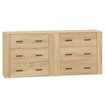 vidaXL Buffets 2 Pièces chêne sonoma bois d'ingénierie