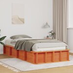 vidaXL Cadre de lit avec stockage Marron cire 100 x 200 cm bois
