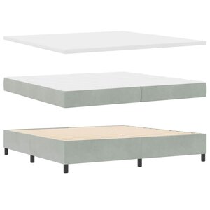 vidaXL Lit à ressorts avec matelas Gris clair 200 x 200 cm Velours