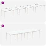 Ensemble de salle à manger de jardin vidaXL 13 pièces avec coussins en poly rattan blanc