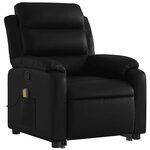 vidaXL Fauteuil inclinable de massage Noir Similicuir