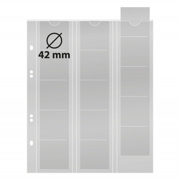 Feuilles numismatiques MU15 pour 15 monnaies jusque Ø 42 mm