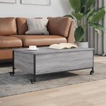 vidaXL Table basse avec roulettes sonoma gris bois d'ingénierie