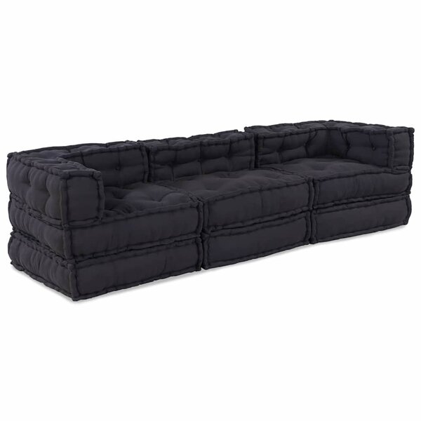vidaXL Coussin 3 Pièces Anthracite 70 x 70 x 54 cm Polyester