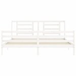 vidaXL Cadre de lit sans matelas blanc bois massif