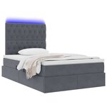 vidaXL Lit avec rangement et LED Gris foncé 120 x 200 cm Velours