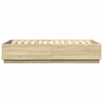 vidaXL Cadre de lit avec lumières LED chêne sonoma 120x200 cm