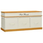 Banc banquette d'entrée de rangement à chaussures 100 x 35 x 45 cm bois de paulownia massif 02_0021253