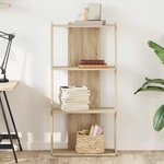 vidaXL Bibliothèque à 3 niveaux chêne sonoma 60x30x120 cm