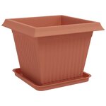 vidaXL Pots de plantes 6 Pièces Rouge brique 43 x 43 x 33 5 cm Plastique