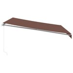 vidaXL Auvent manuel rétractable avec LED marron 400x300 cm