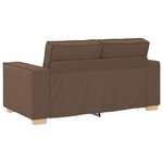 vidaXL Canapé 3 Pièces Marron Tissu en lin mélangé