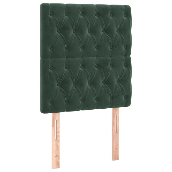 vidaXL Têtes de lit 2 Pièces Vert foncé 80x7x78/88 cm Velours