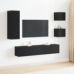 vidaXL Ensemble TV 5 pièces en bois noir chêne