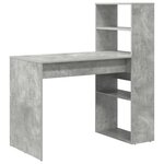 vidaXL Bureau avec rangement gris béton 113x54x120 cm en bois