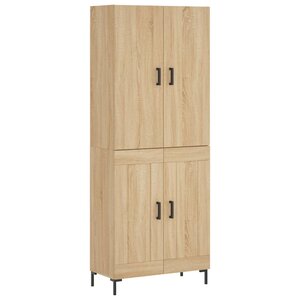 vidaXL Buffet haut Chêne sonoma 69 5x34x180 cm Bois d'ingénierie